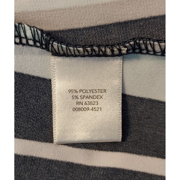 CJ Banks Dress Striped Stretch Womens Plus size 1X Surplice V Neck Short Sleeves - Picture 8 of 13